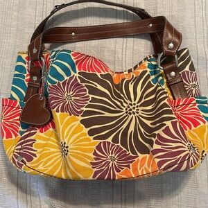 Relic Leah Double Handle Hobo HandBag Floral Colorful Boho Slouch Shoulder Bag